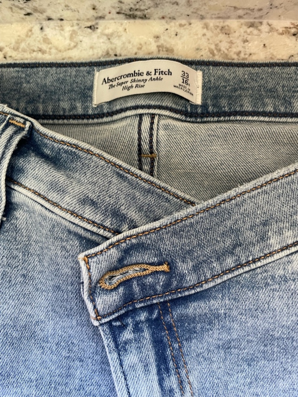 Abercrombie & Fitch Light Blue High-Rise Super Skinny Jeans